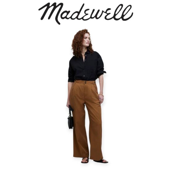 Madewell The Curvy Harlow Wide-Leg  Crop Pant in Drapey Twill size 2P in Acorn - Picture 1 of 11